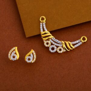 22kt Gold cz Stylish  Mangalsutra Pendant Set MP235
