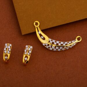 22kt Gold cz Fancy Mangalsutra Pendant Set MP236