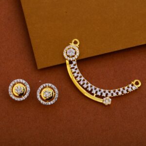 22kt Gold cz Designer Mangalsutra Pendant Set MP243