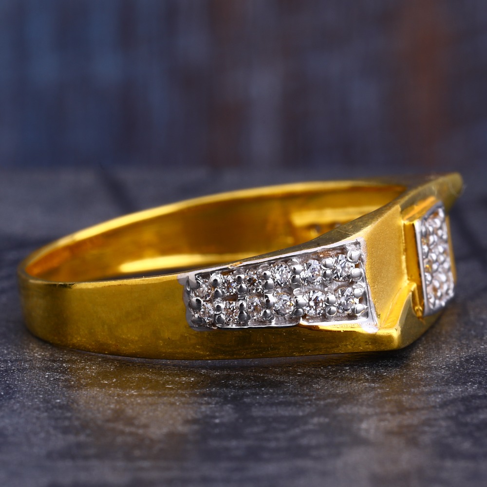 22CT Gold CZ men's Ring MR641 - Image 3