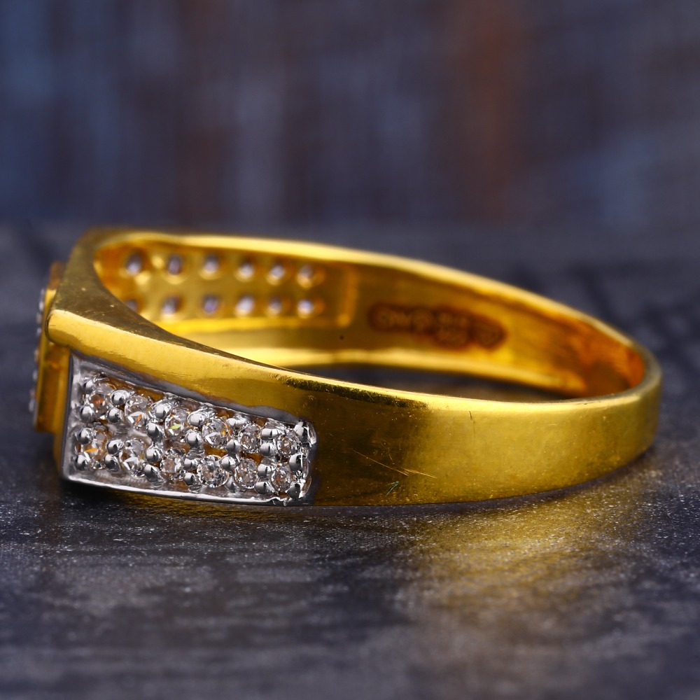 22CT Gold CZ men's Ring MR641 - Image 2