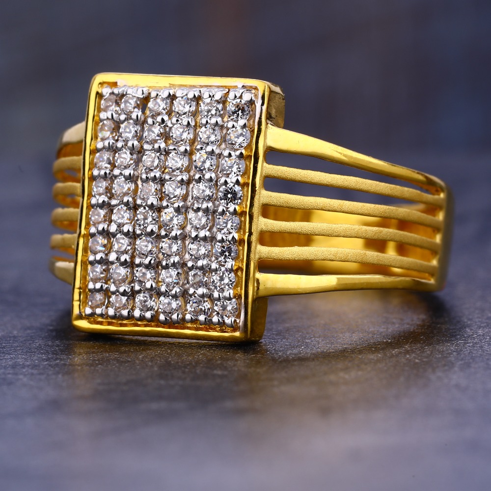 916 Gold Cz Exclusive Men's  Ring MR664