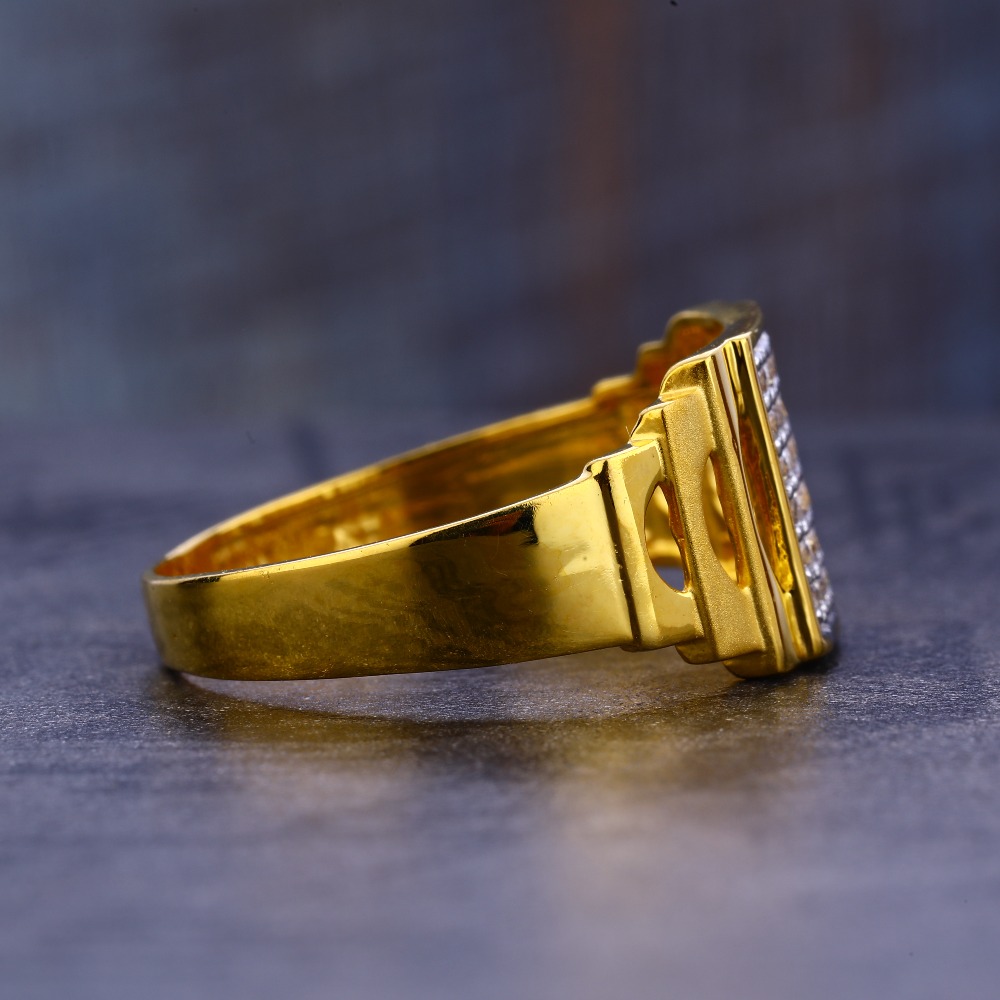 916 Gold Cz Delicate Men's Ring MR663 - Image 3