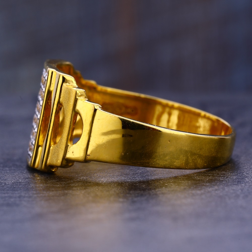 916 Gold Cz Delicate Men's Ring MR663 - Image 2