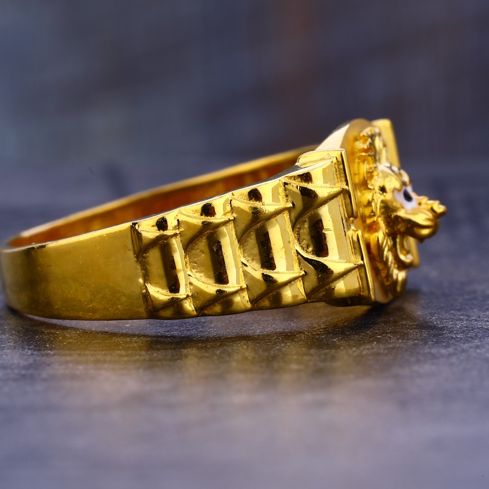 916 Gold Cz Hallmark Designer Gent's Ring MR658 - Image 3