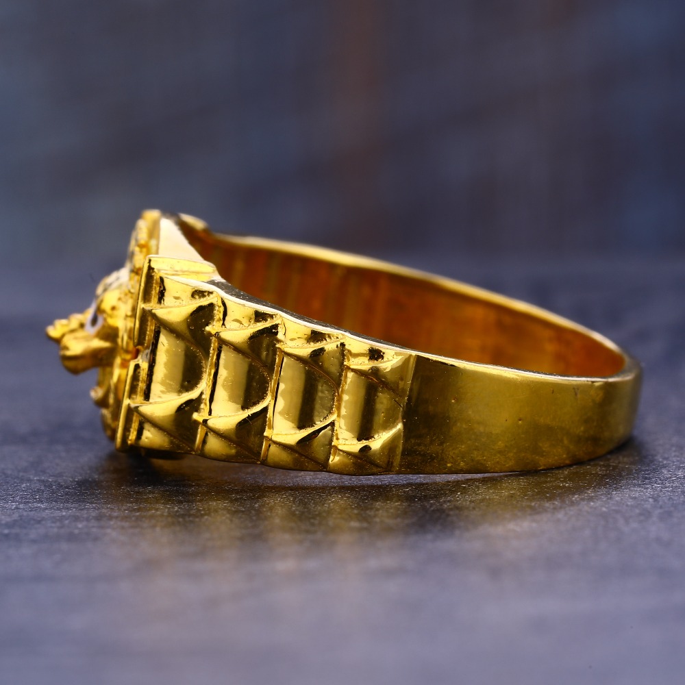 916 Gold Cz Hallmark Designer Gent's Ring MR658 - Image 2