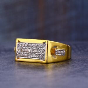 916  Gold Cz Diamond Hallmark men's Ring MR653