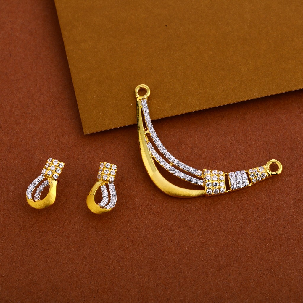 916 Cz Mangalsutra Hallmark Stylish Pendant Set MP252