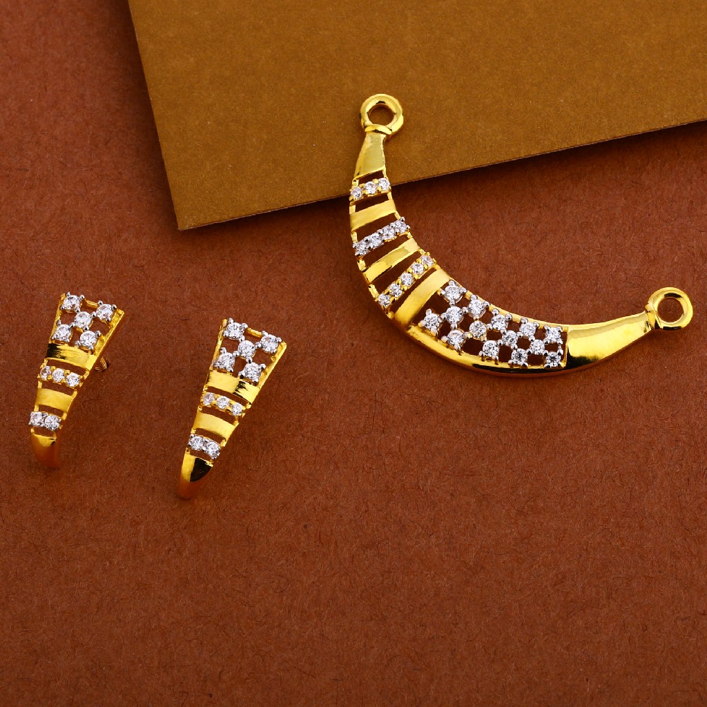916 Cz Mangalsutra Hallmark Delicate Pendant Set MP257