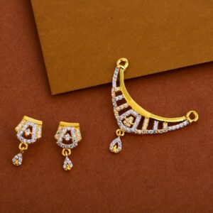 916 Cz Mangalsutra Hallmark Designer Pendant Set MP256