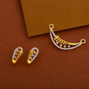 916 Gold Cz Mangalsutra Delicate Pendant Set MP262