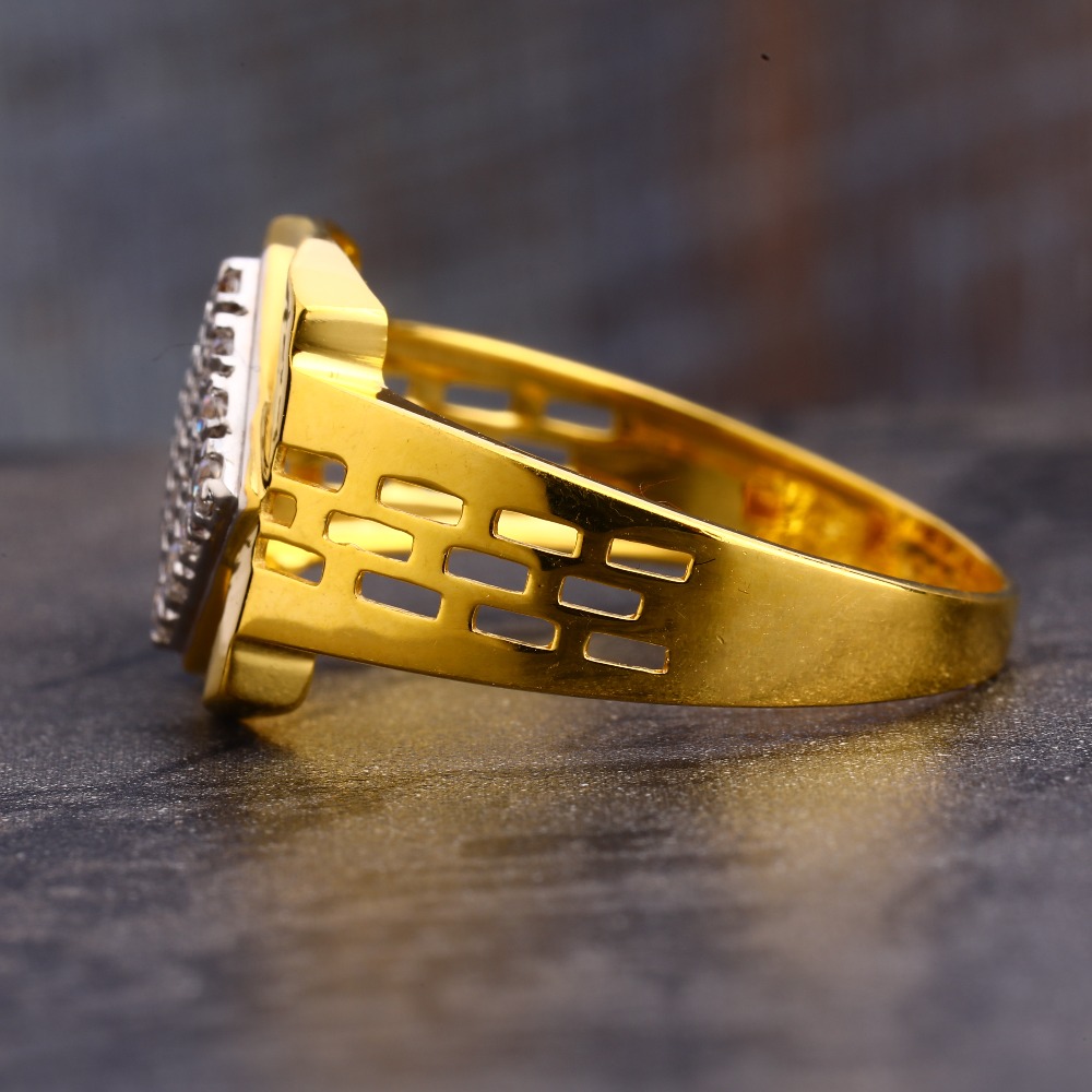 916 CZ Gold Men's Fancy Ring MR588 - Image 2