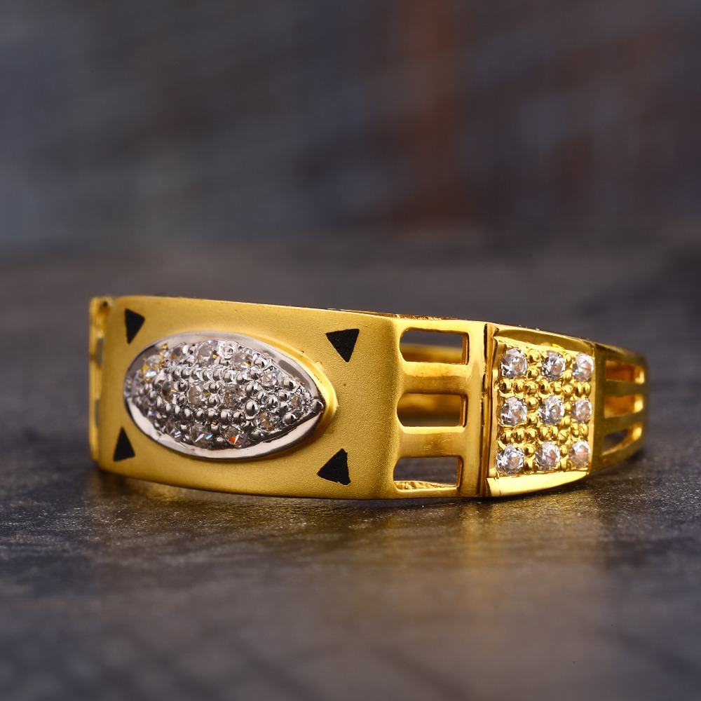 22CT CZ  Gold Hallmark Stylish Gentlemen's Ring MR582