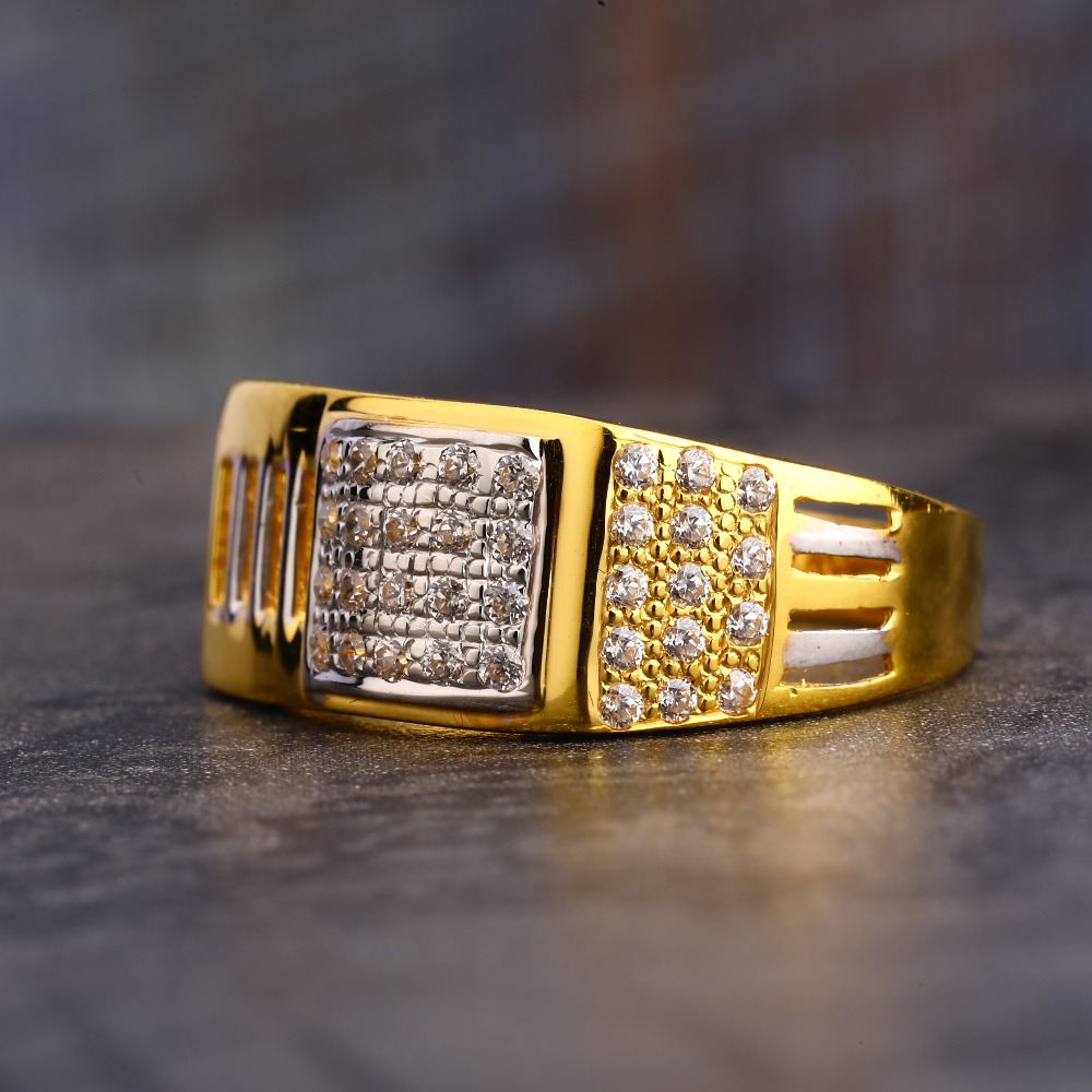 22CT CZ  Gold Hallmark Exclusive Gentlemen's Ring MR578