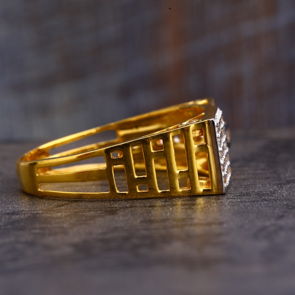 22CT CZ Gold Hallmark designer Gentlemen's Ring MR576 - Image 3