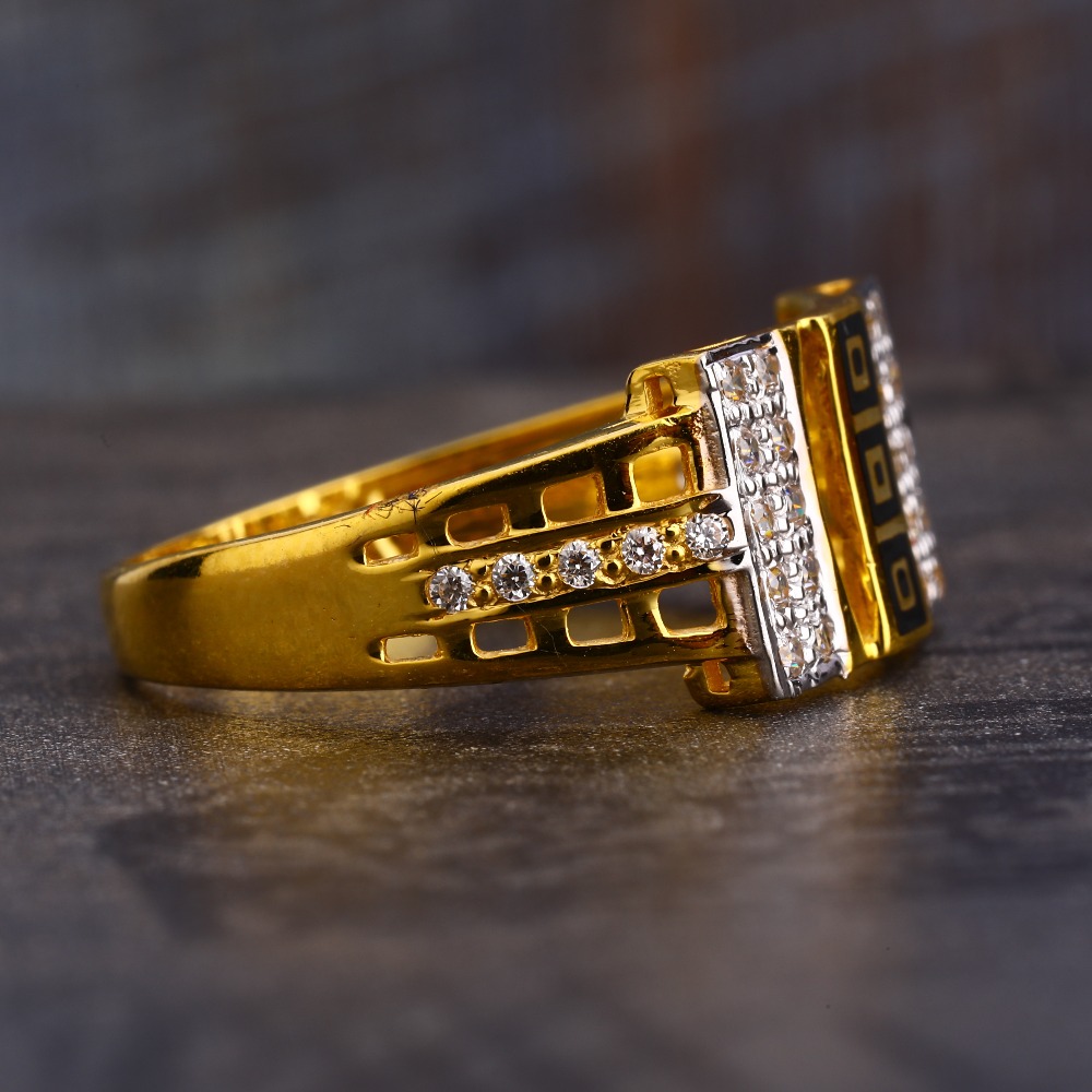22KT Gold CZ Hallmark Gorgeous Gentlemen's Ring MR630 - Image 3