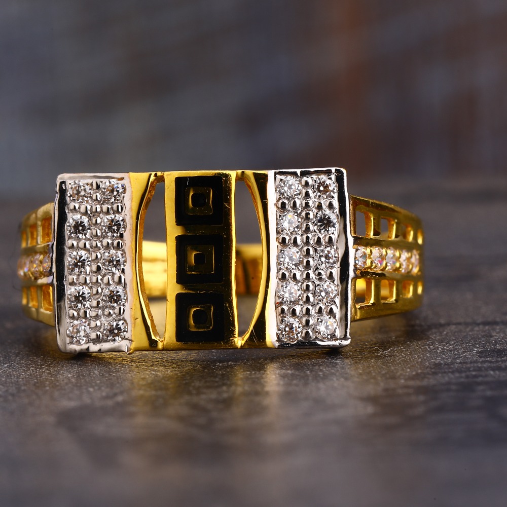 22KT Gold CZ Hallmark Gorgeous Gentlemen's Ring MR630 - Image 2