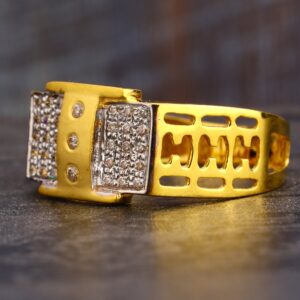 22KT Gold CZ Hallmark Fancy Gentlemen's Ring MR629