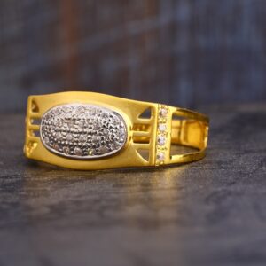 22KT Gold CZ Hallmark Delicate  Gentlemen's Ring MR627