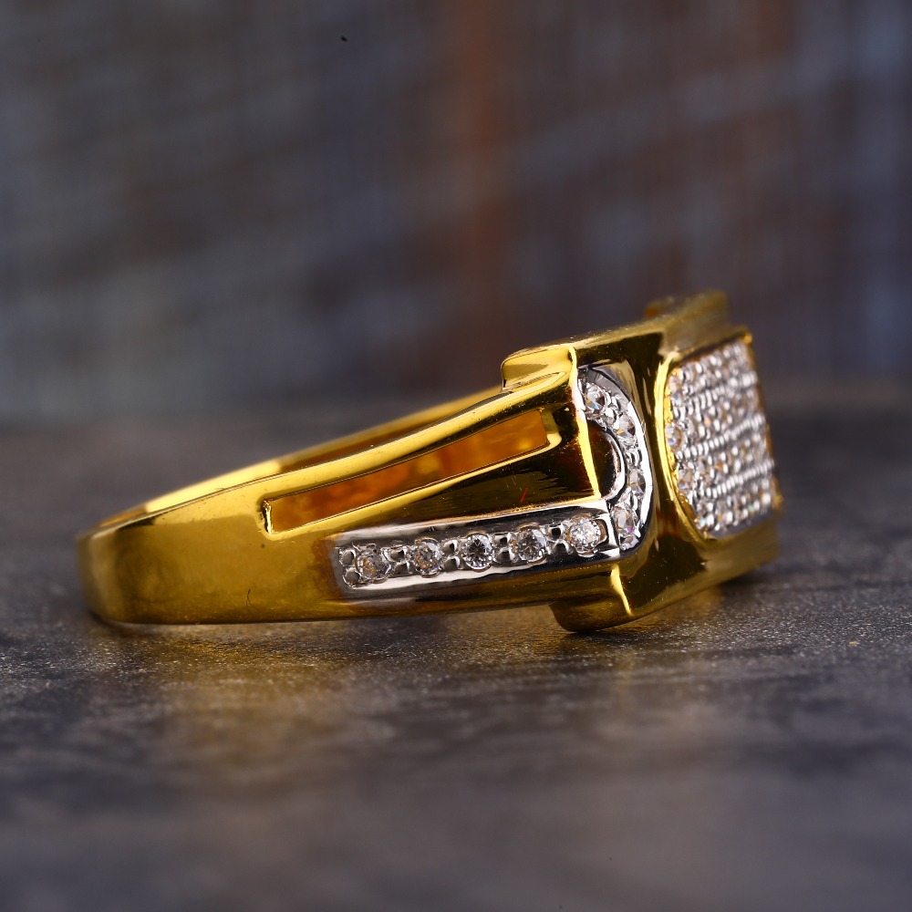 22KT Gold CZ Hallmark Classic Gentlemen's Ring MR625 - Image 3