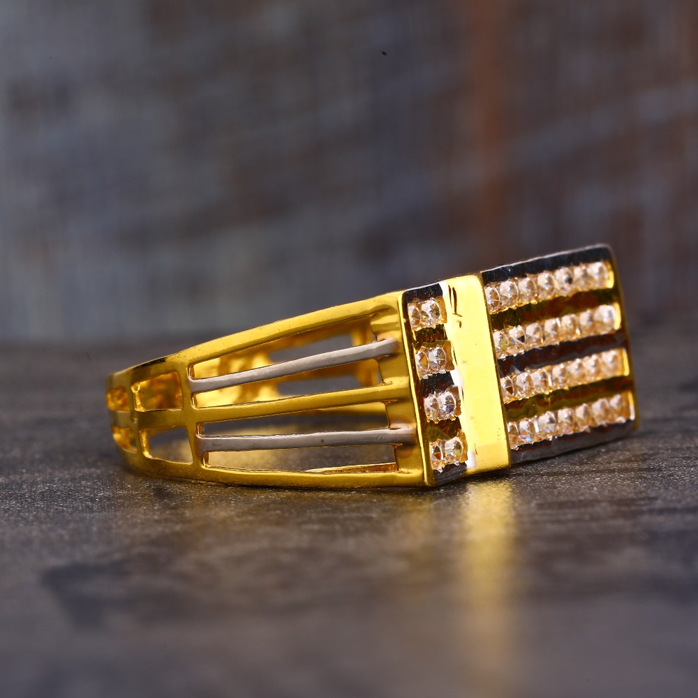 22KT Gold CZ Hallmark Gentlemen's Ring MR624 - Image 3