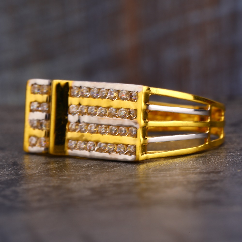 22KT Gold CZ Hallmark Gentlemen's Ring MR624