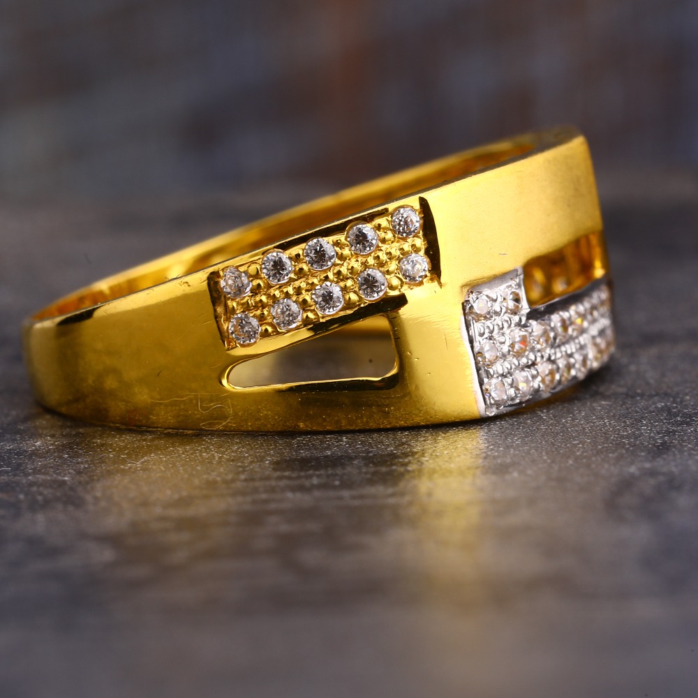 22KT Gold CZ Gorgeous Gentlemen's Ring MR622 - Image 3