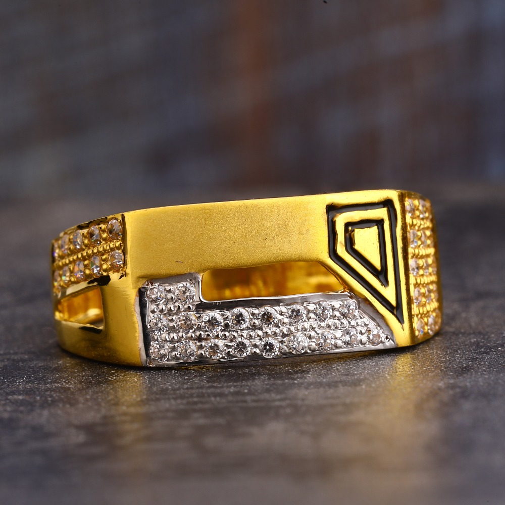 22KT Gold CZ Gorgeous Gentlemen's Ring MR622 - Image 2