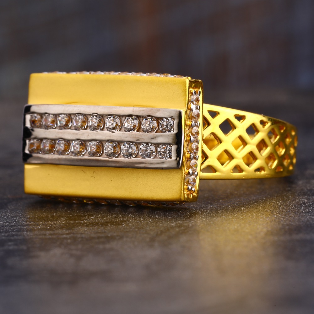 22KT Gold CZ Fancy Gentlemen's Ring MR621
