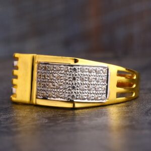 22KT Gold CZ Delicate Gentlemen's Ring MR619