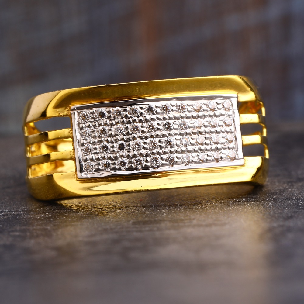 22KT Gold CZ Gentlemen's Ring MR616 - Image 2