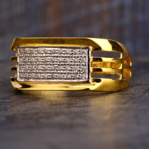 22KT  Gold CZ  Gentlemen's Ring MR616
