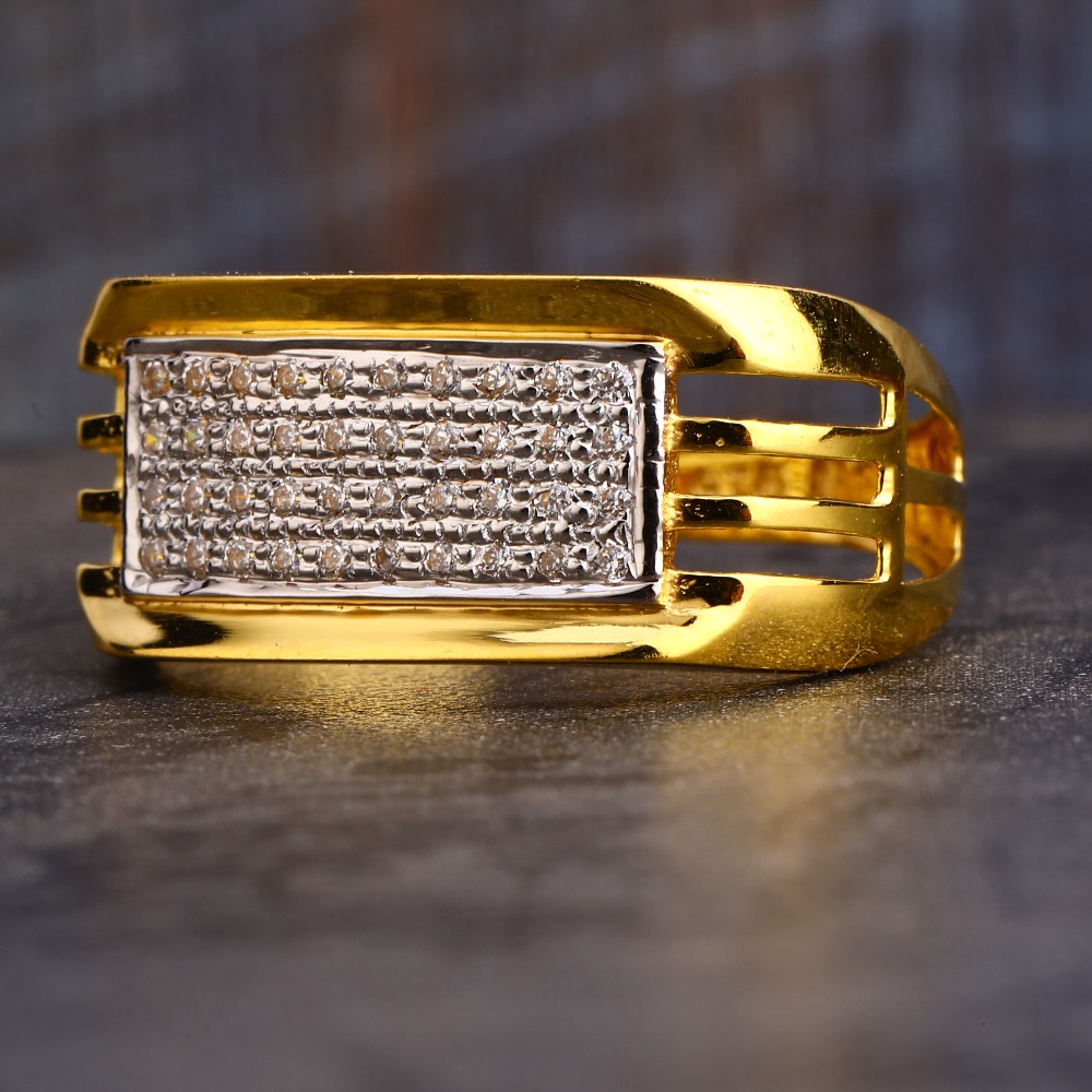 22KT  Gold CZ  Gentlemen's Ring MR616