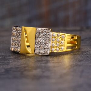 916 Gold CZ Hallmark Delicate Men's Ring MR612
