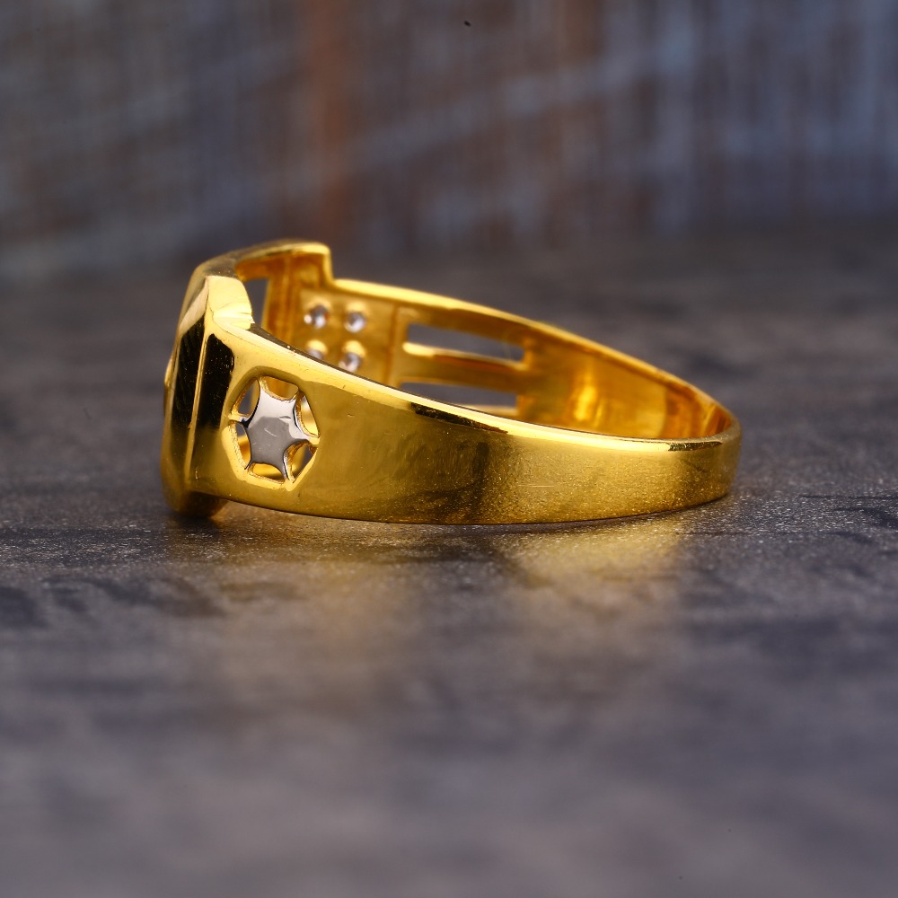 916 Gold CZ Hallmark Classic Men's Ring MR609 - Image 2