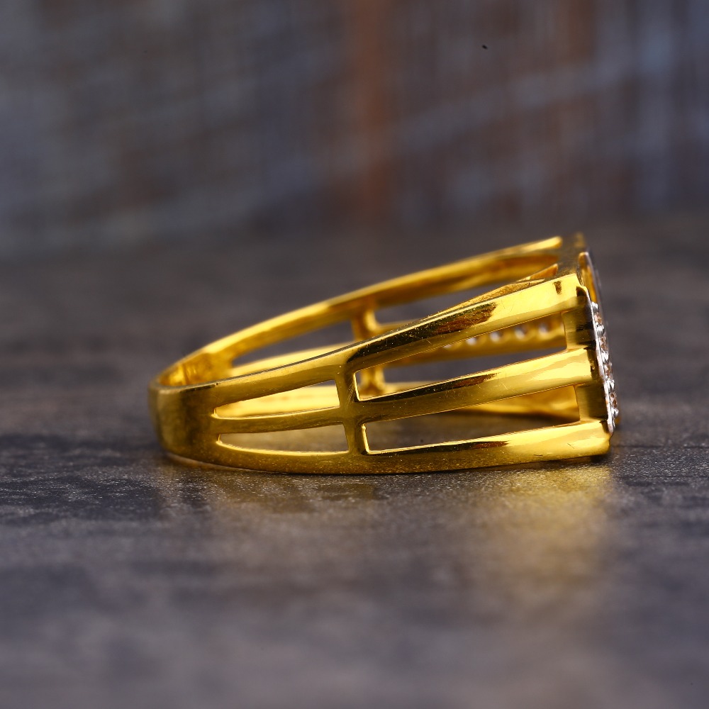 916 Gold CZ Hallmark Men's Ring MR608 - Image 3