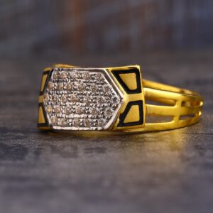 916 Gold CZ  Delicate Men's Ring MR603