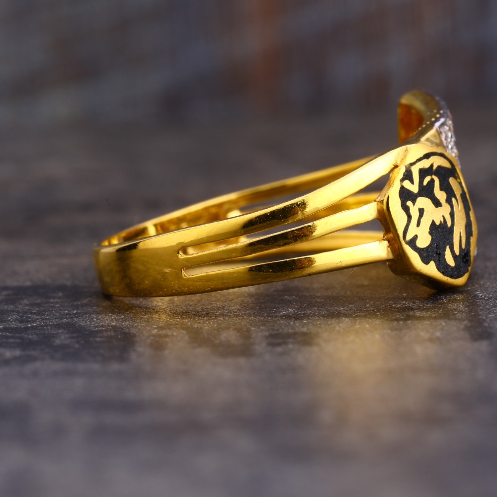 916 Gold CZ Designer Men's Ring MR602 - Image 3
