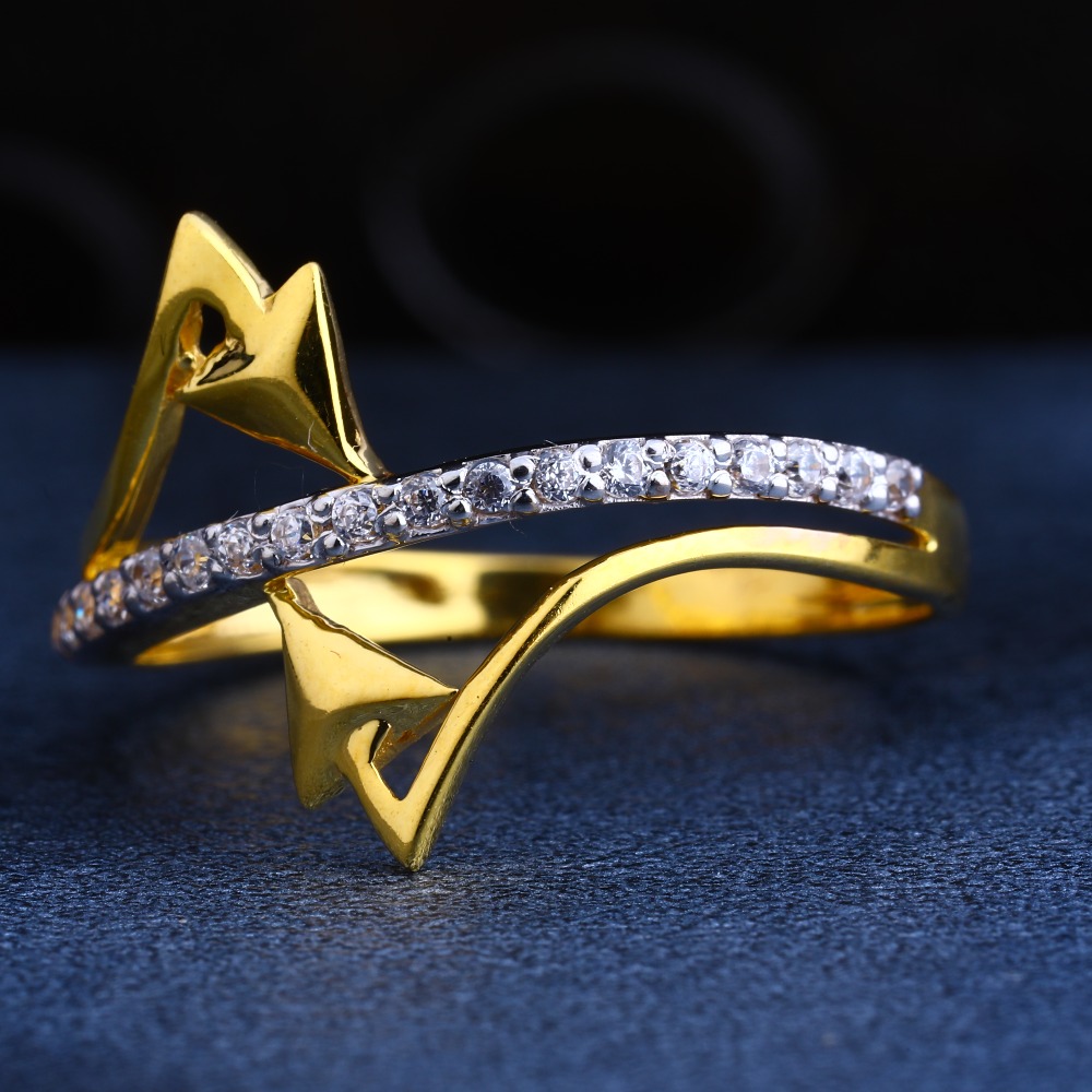 22CT Gold CZ Fancy Diamond  Ring LR236