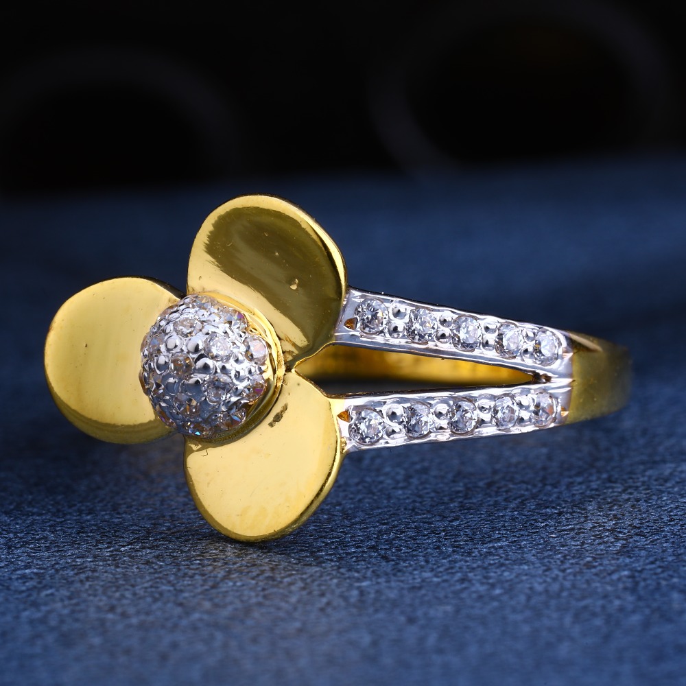 22CT Gold CZ Hallmark Delicate Ladies Ring LR219