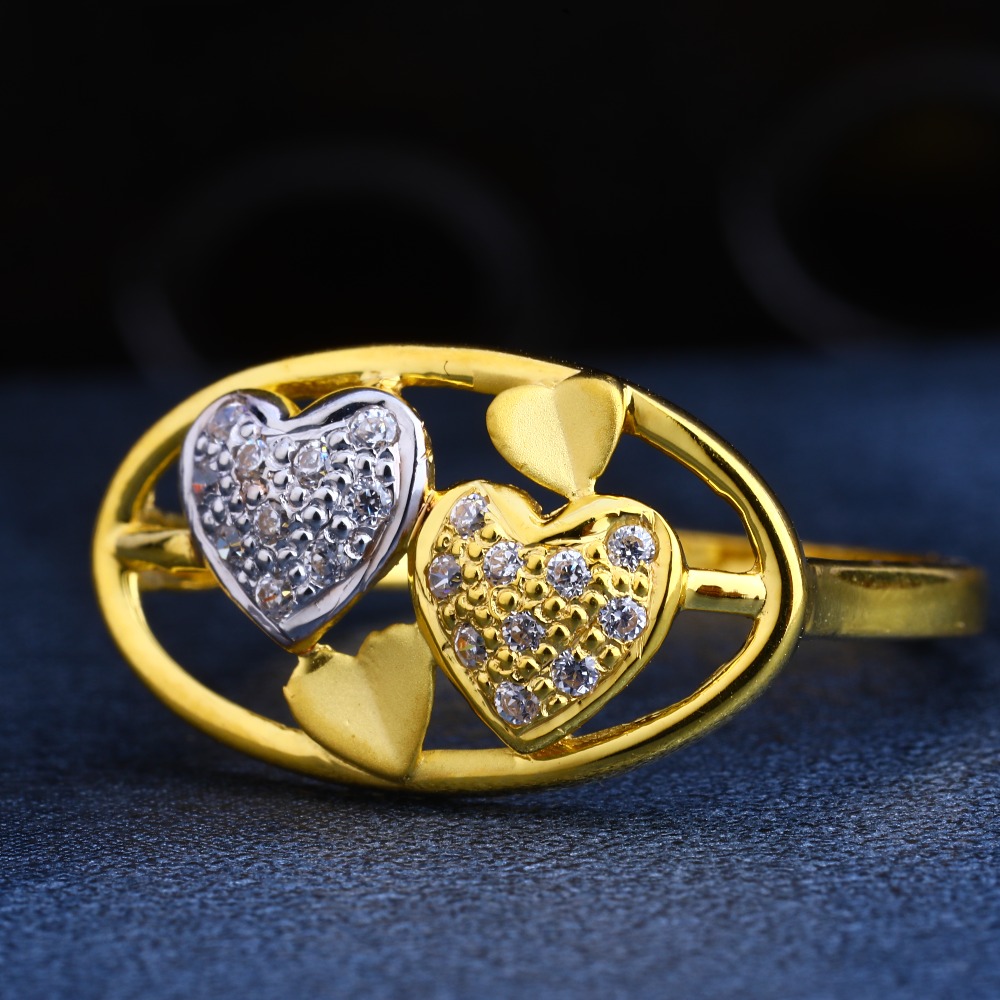 22CT Gold CZ Hallmark Classic Ladies Ring LR217