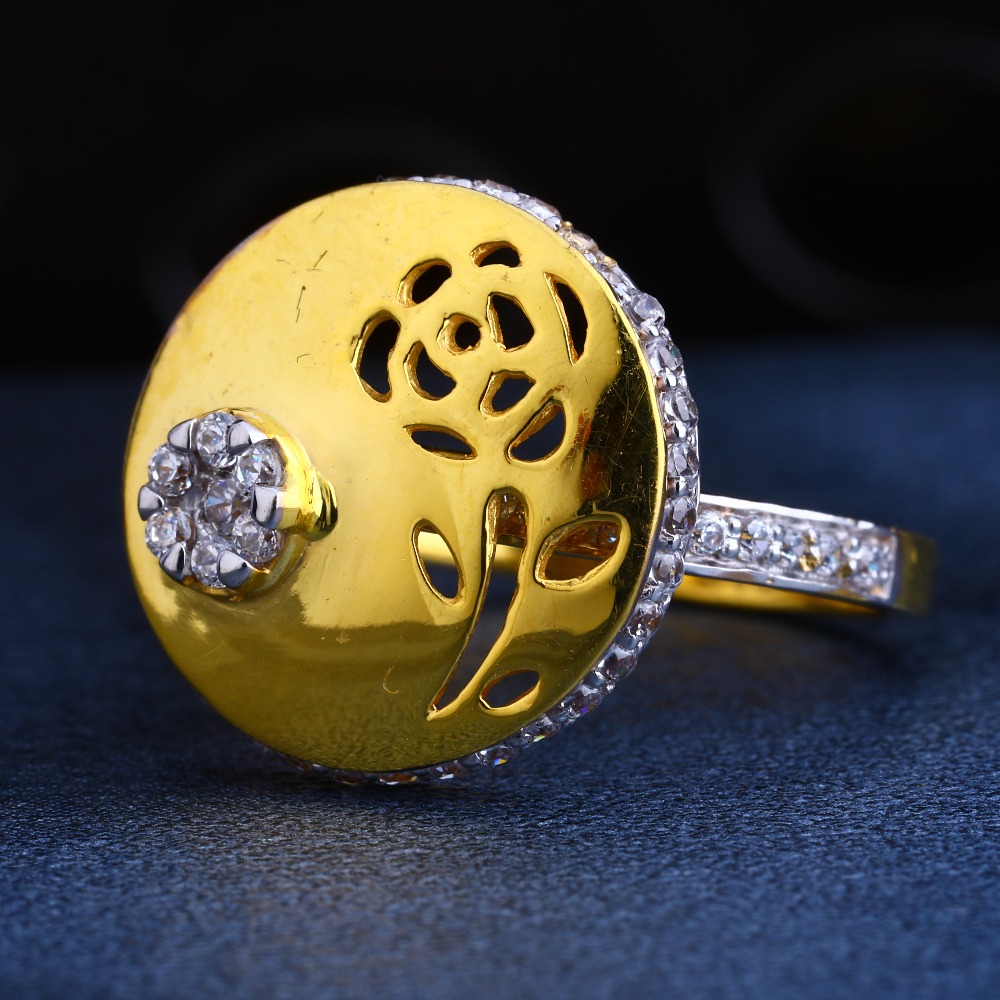 22CT Gold CZ Delicate Ladies Ring LR211