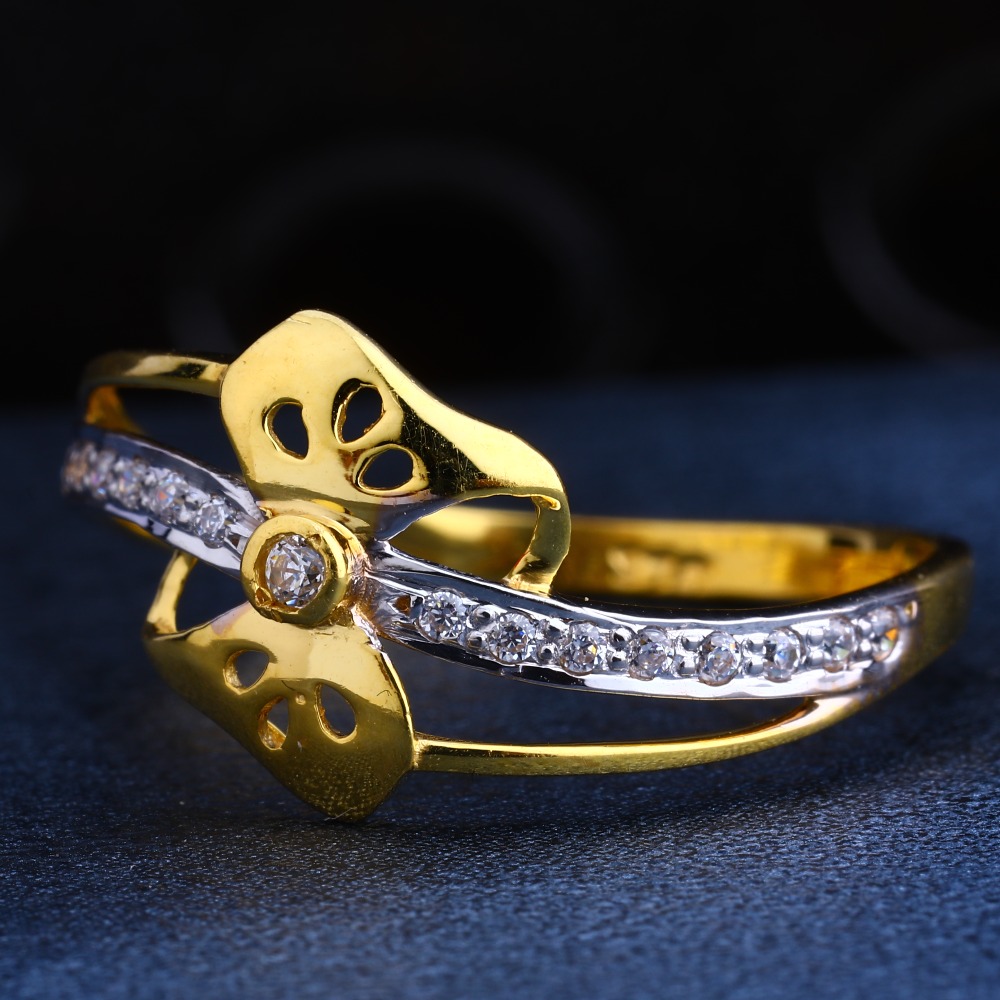 22CT Gold CZ Classic Ladies  Ring LR209