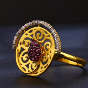 22kt Gold  Exclusive  Diamond Hallmark Women's Ring LR435