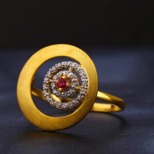 22kt Gold  Delicate  Diamond Hallmark Women's Ring LR434