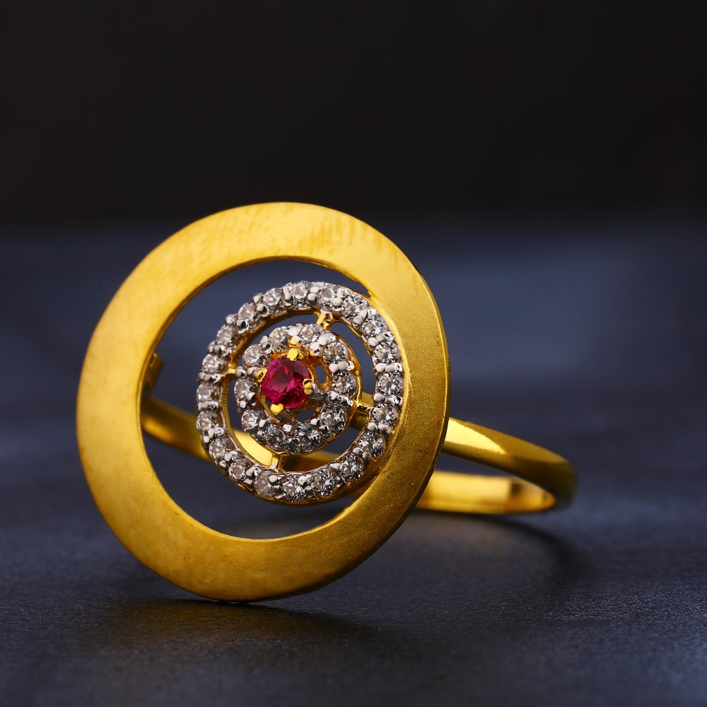 22kt Gold  Delicate  Diamond Hallmark Women's Ring LR434
