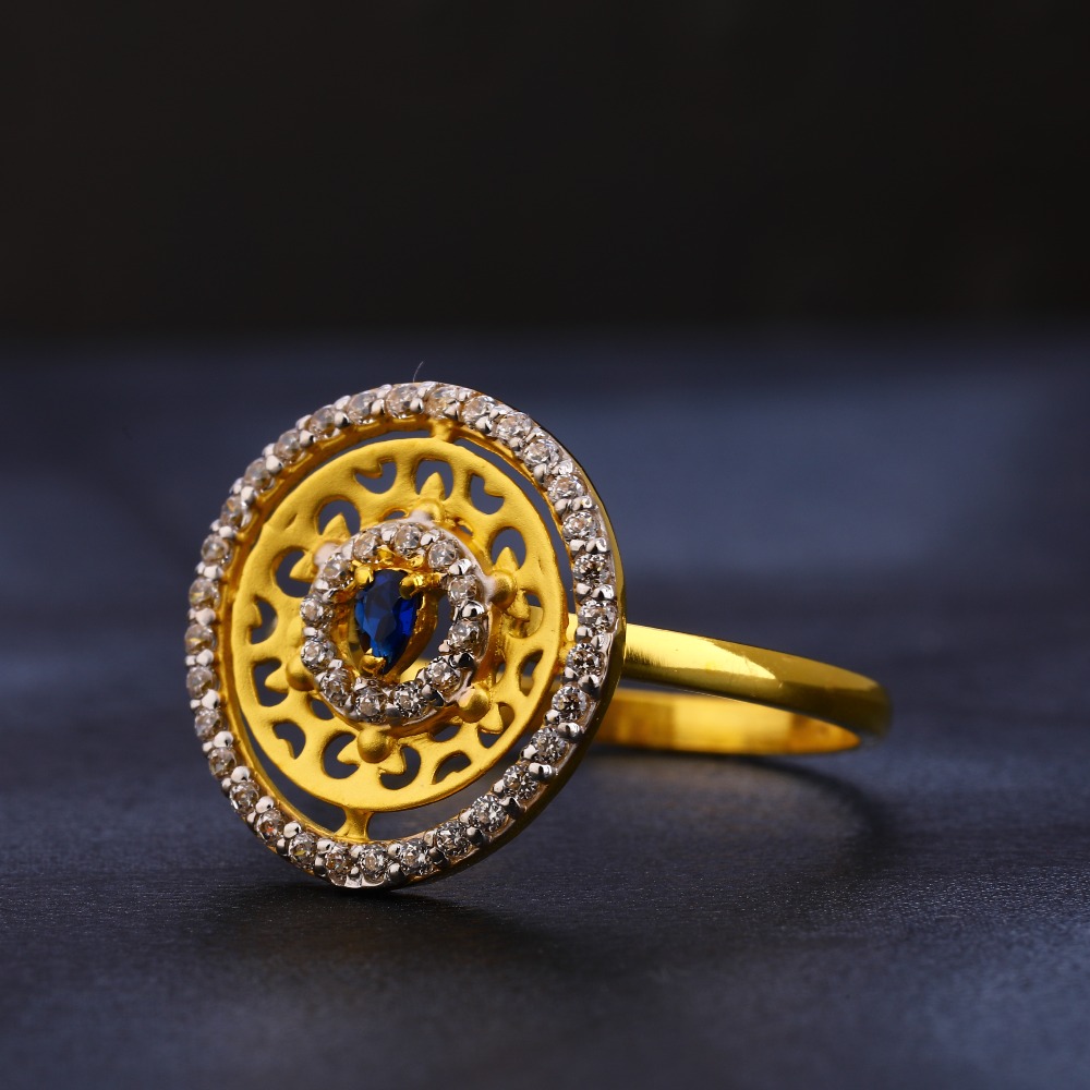 22kt Gold  Designer  Diamond Hallmark Women's Ring LR433