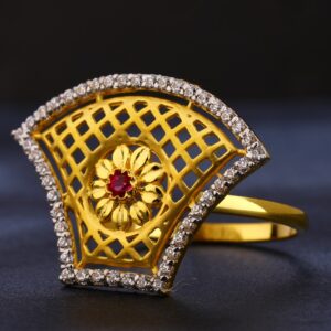 22KT Gold CZ  Designer Women's  Ring LR420
