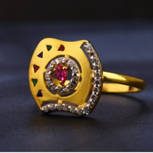 22KT Gold CZ Hallmark Exclusive Ladies Ring LR414
