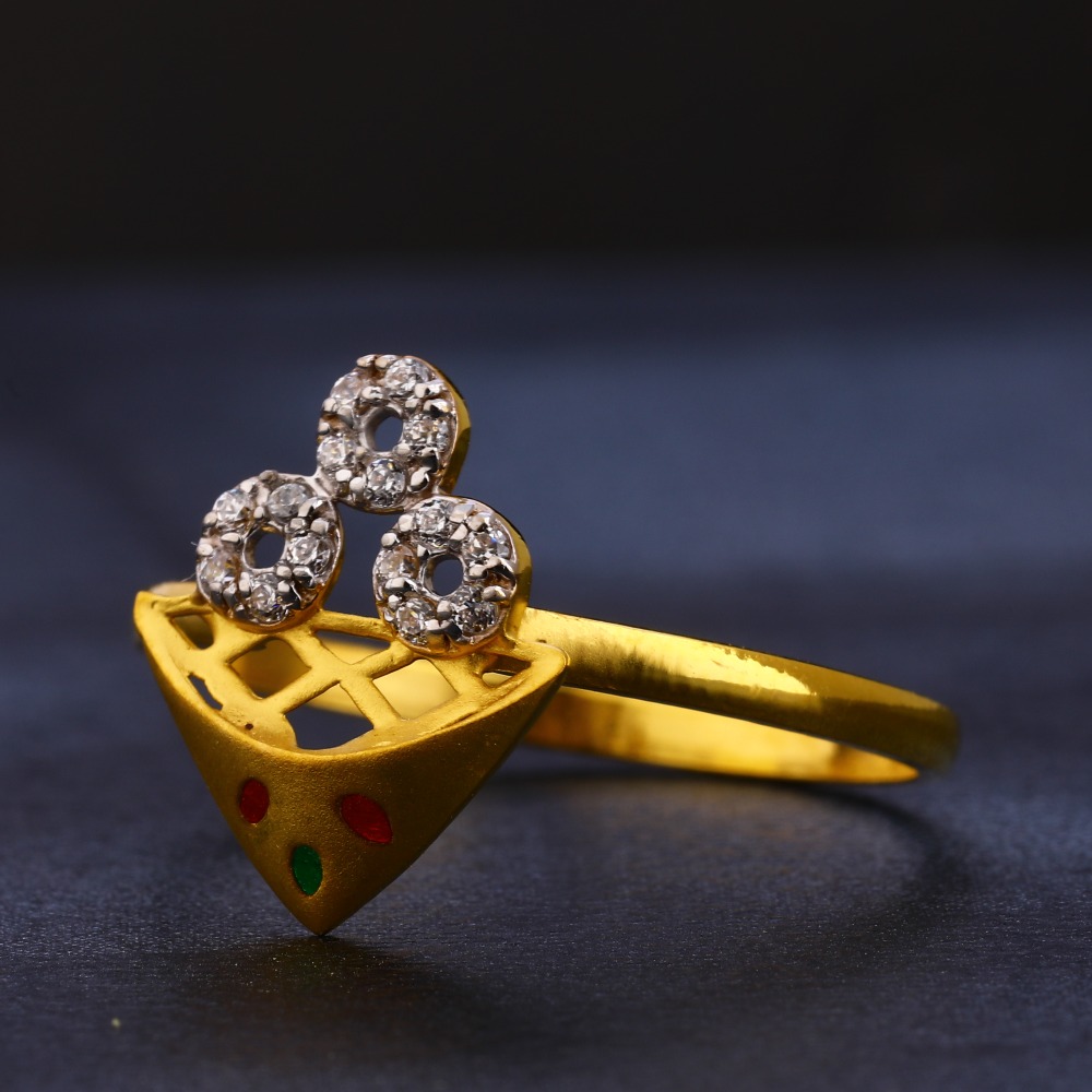 22KT Gold CZ Hallmark Designer  Ladies Ring LR412